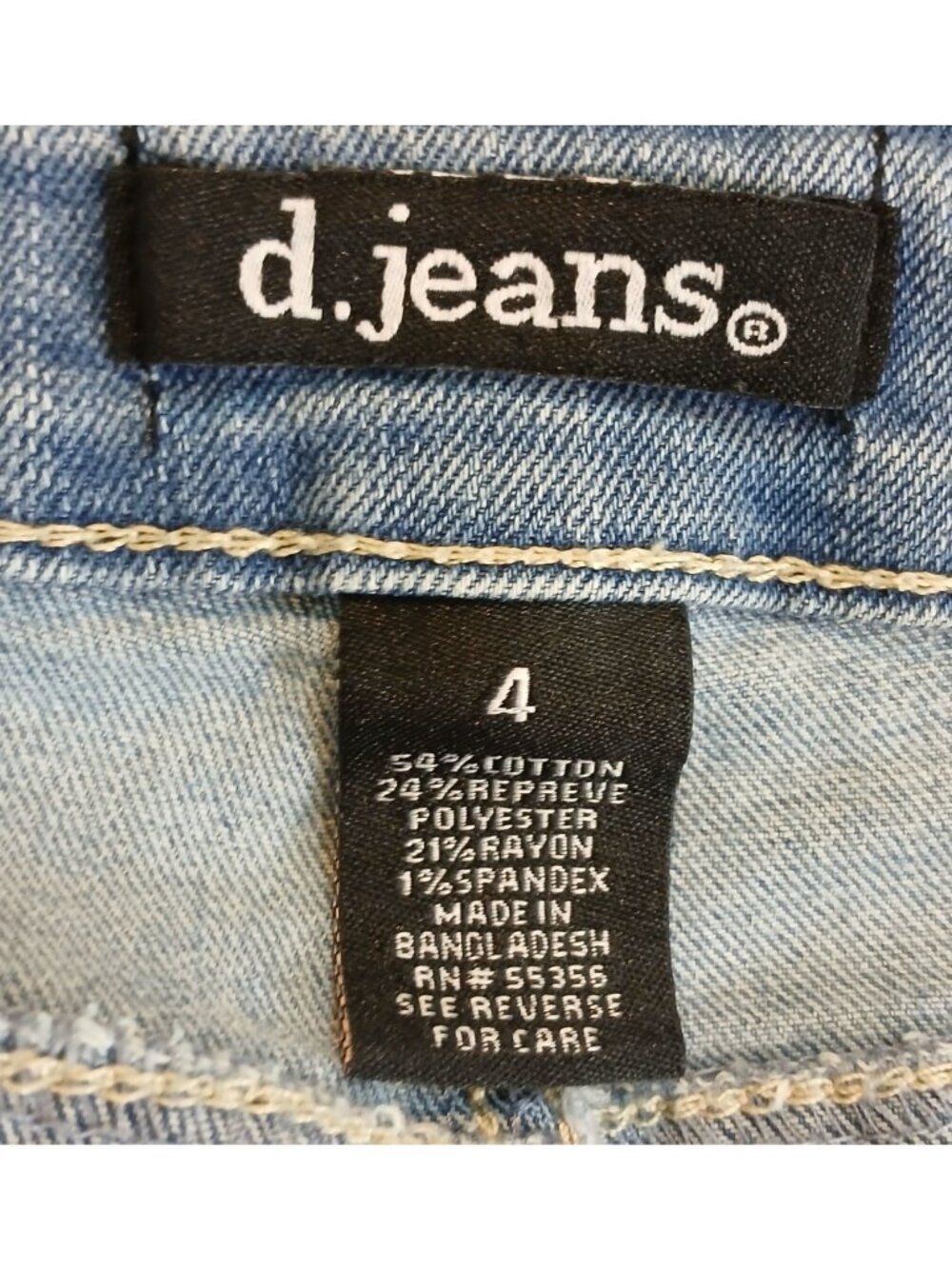 D. Jeans Womens Light Wash Denim Shorts Size 4 Cuffed Hem 5 Pockets #D-36 - Picture 3 of 7